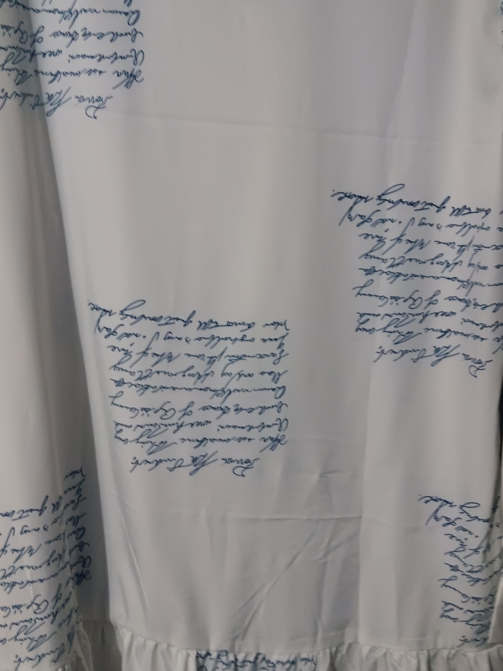 White Script Print Button-Down Tunic Dress - Picture 5 of 6